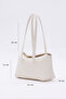 Cream D13 Baguette Minimalist Stylish and Functional Snap Fastener Long Strap Daily Women's Shoulder Bag - 2