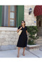 Women's short sleeve v-neck viscose dress with pockets - 4