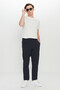 Men's Navy Blue Relax Fit Relaxed Fit Elastic Waist Stretchy Suit Pants with Pockets - 2