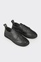 Black Leather Women's Sports Shoes - 2