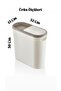 Kups Cream 10 L Click Trash Can, Kitchen, Bathroom, Toilet Trash Bin with Toilet Paper Compartment - 6