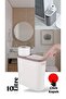 Kups Cream 10 L Click Trash Can, Kitchen, Bathroom, Toilet Trash Bin with Toilet Paper Compartment - 3