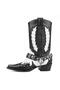 Women's Cowboy Boots Black White - 5
