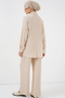 Women's Knitted Hijab Bottom Top Set 6711 - Cream - 5