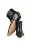Black Men's Zippered Flat Cowboy Boots with Sote Heel - 3