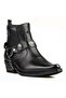 Black Men's Western Cowboy Boots with Fur Inside - 2