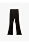 Slim Fit Ribbed Flared Trousers - 4