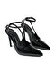 Iris Black Metallic Skin Women's Pointed Toe Heeled Shoes - 4