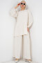 Women's Ayrobin Tunic Trousers Bottom Top Suit 6712 - Ecru - 4