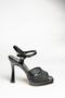 U 569921409   Black Mesh Detailed Thick Heeled Evening Dress Shoes - 6