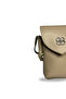Women's Leather Beige Waterproof Phone Wallet Strap Cross Shoulder Bag - 5