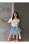 Women's Short Sleeve Embroidered Lace Detailed Summer Shirt – Lightweight and Stylish Design - 4
