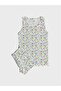 Boy's 100% Cotton White Little Cars Patterned Tank Top Boxer Set - 2
