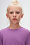 Light Purple Basic Unisex Children's Seasonal Crew Neck Long Sleeve T-Shirt - 3