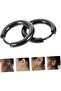 Ring Thin Shiny Men's Unisex Steel Earrings Pair 2 Pcs Mse5-2 - 7