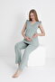 Lace Detailed V-Neck Sleeveless Maternity and Maternity Pajama Set - 3