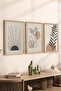 3 Piece Wood Frame Look MDF Poster Painting Set - Set 18