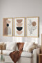 3 Piece Wood Frame Look MDF Poster Painting Set - Set 49