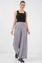 Women's Wide Leg Pleated Trousers 6718 - Gray - 3