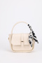 Women's Gold Accessory Strap Scarf - Milan Cream Crossbody and Hand Shoulder Bag with Adjustable Loop Detail - 4