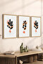 3 Piece Wood Frame Look Mdf Poster Painting Set - Set 116