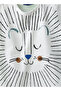 Serene Lion Face Graphic Cotton T-Shirt for Boys - White - 3