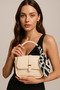 Women's Gold Accessory Strap Scarf - Milan Cream Crossbody and Hand Shoulder Bag with Adjustable Loop Detail - 2