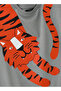 Playful Tiger Graphic Cotton T-Shirt for Boys - Olive - 3