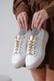 DUCA Genuine Leather Women's Sports Sneakers - Stone Buckle Detailed