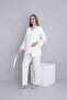 Lace Trimmed V-Neck Maternity and Maternity Pajama Set