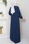 Embroidered Sleeves Ferace Indigo Hm2721 - 5