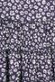 Crew Neck Floral Patterned Hat Accessory Navy Blue Color Girl's Dress - 4