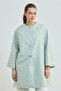 Jacquard Patterned Collarless Kaftan - Mint