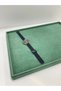Domestic Production Suede Fabric Green Color 34/24 Cm Jewelry Serving Presentation Table - 3