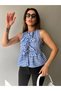 Women's Striped Tie Detailed Tank Top - 5
