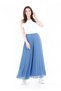 Pleated Chiffon Elastic Wide Palazzo Skirt-Pants - 5