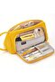 Yellow Linen Pencil Case - Wide Use Cosmetic Bag - 2