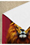 Lion Themed Yellow Red Beach Towel – Strong and Courageous Summer Design - 4