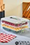 Practical 3 Tiers Storage Container Refrigerator Organizer Multi-Purpose Storage Container