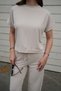 Women's Beige Modal Fabric Tracksuit Set - 5