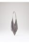 Women's Silver Stone Woven Metal Handle Detailed Evening Bag - 3