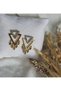 Gold Marka Muadili Üçgen Pullu Küpe - 4