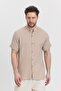 Men's Shirt - Muslin Halim Collar Short Sleeve Shirt - 4080
