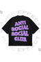 Unisex Oversize Anti Social Social Club Purple Furry Printed Boxy Fit Thick Fabric (240Gsm) T-Shirt - 2