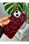 3D Embossed Burgundy Glossy Silicone Case Compatible with iPhone 13 - 14 and 15 - 7