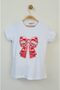 23 April White Sequin Bow Printed Girl's T-Shirt (6-15 Years) - 3