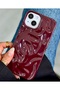 3D Embossed Burgundy Glossy Silicone Case Compatible with iPhone 13 - 14 and 15 - 6