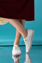 Toulon Genuine Leather White Women's Leather Ballerinas - 3