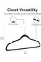 50-Pack Velvet Clothes Hangers,Non-Slip,Space-Saving,Slim Profile,Black - 5