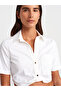 50503 Pocket Detailed Crop Shirt-White - 3